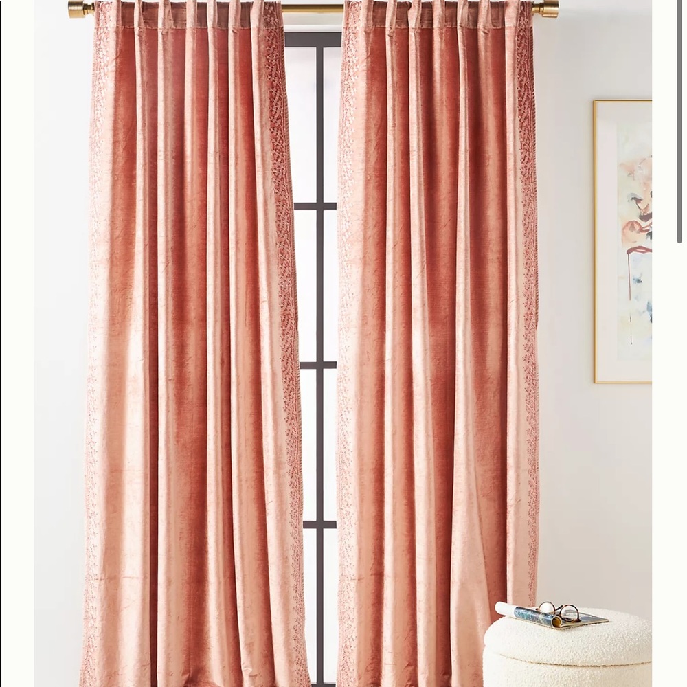 Anthropologie Tobias Velvet Curtain96” x 50”